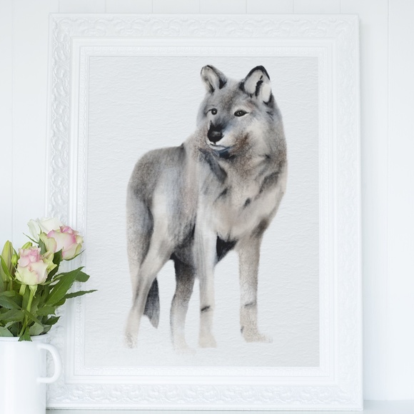 Wall Art Watercolor Wolf Poster Print Unframed - Picture 5 of 6